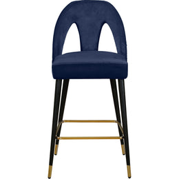 Meridian Akoya Navy Velvet Stool