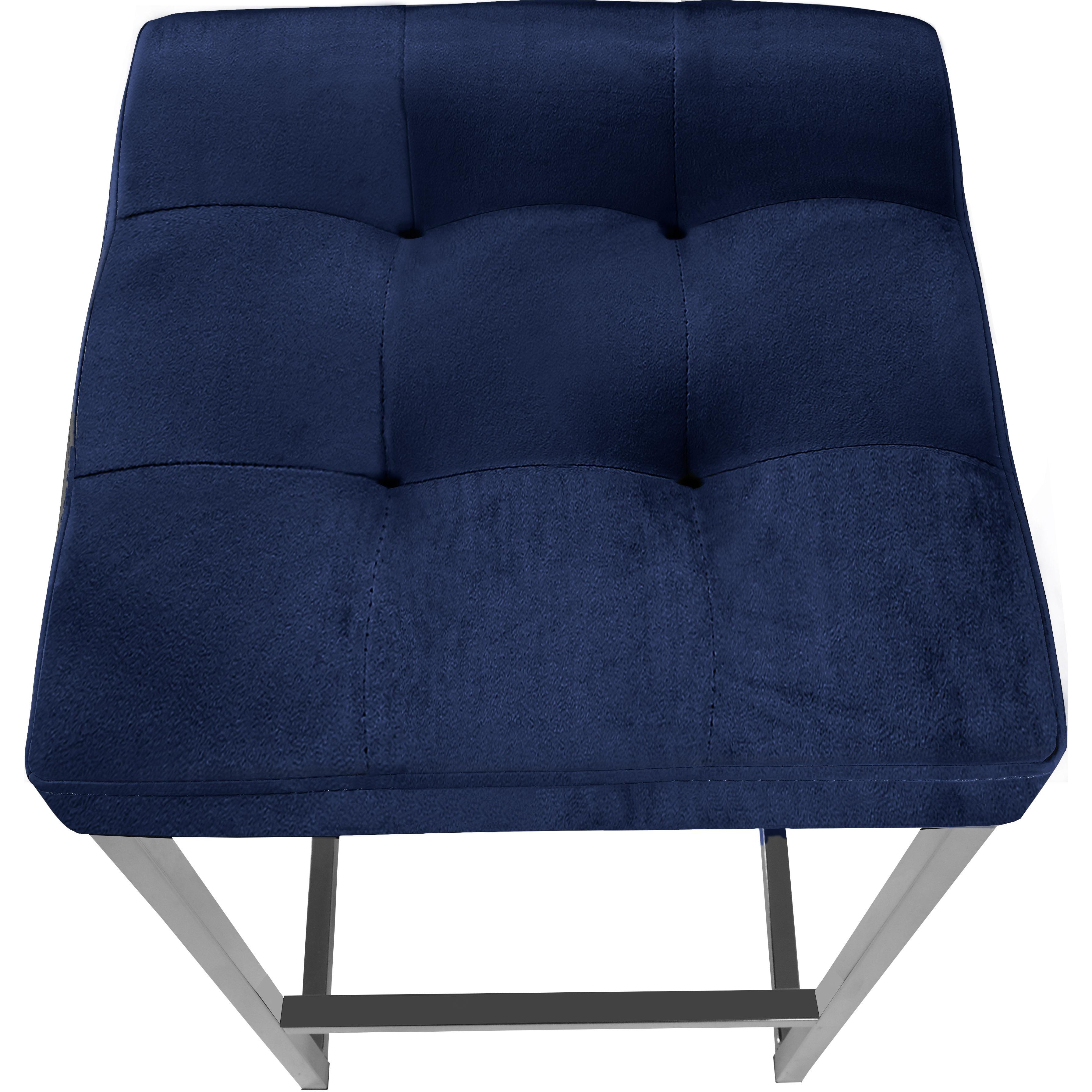 Meridian Nicola Navy Velvet Stool