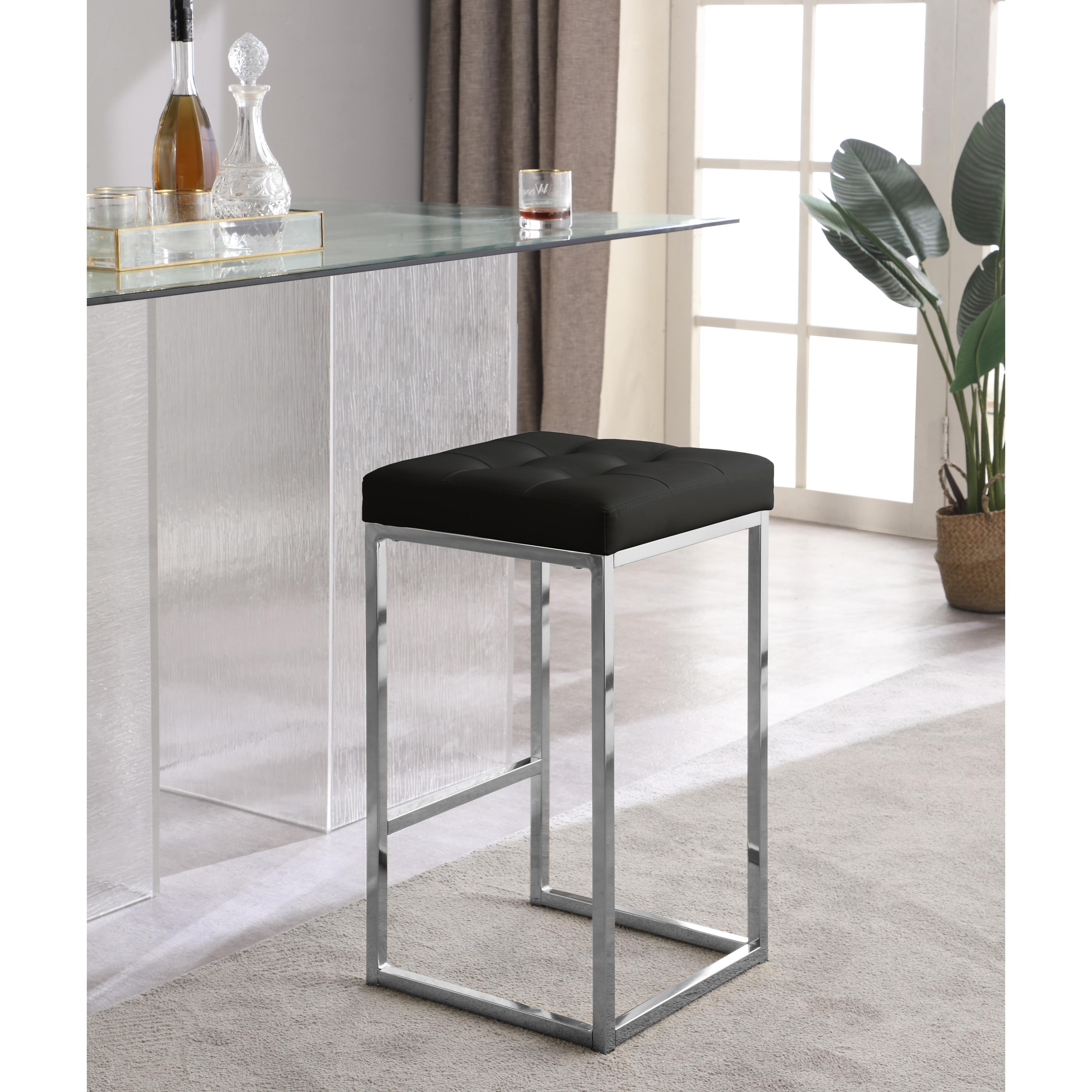 Meridian Nicola Black Vegan Leather Stool