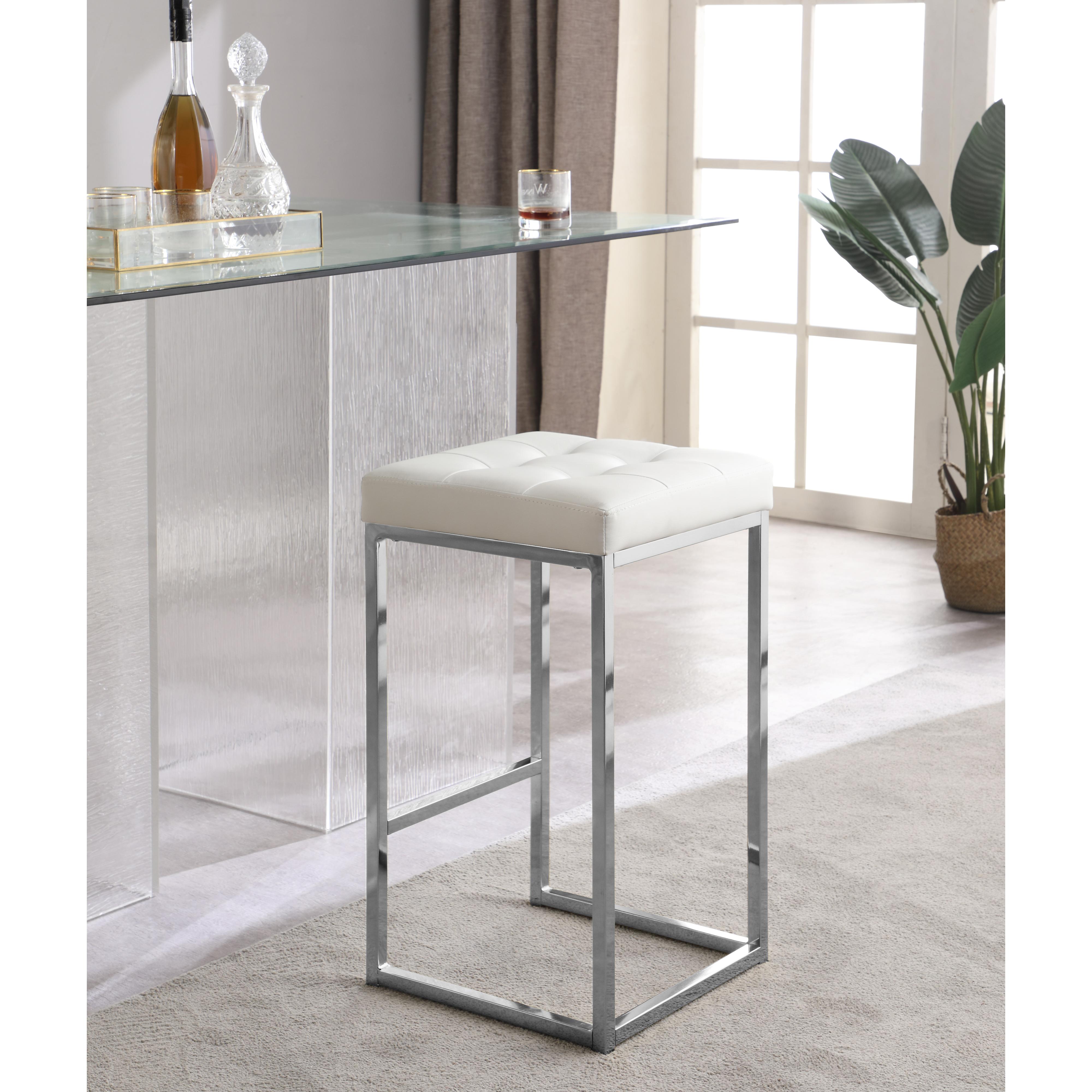 Meridian Nicola White Vegan Leather Stool