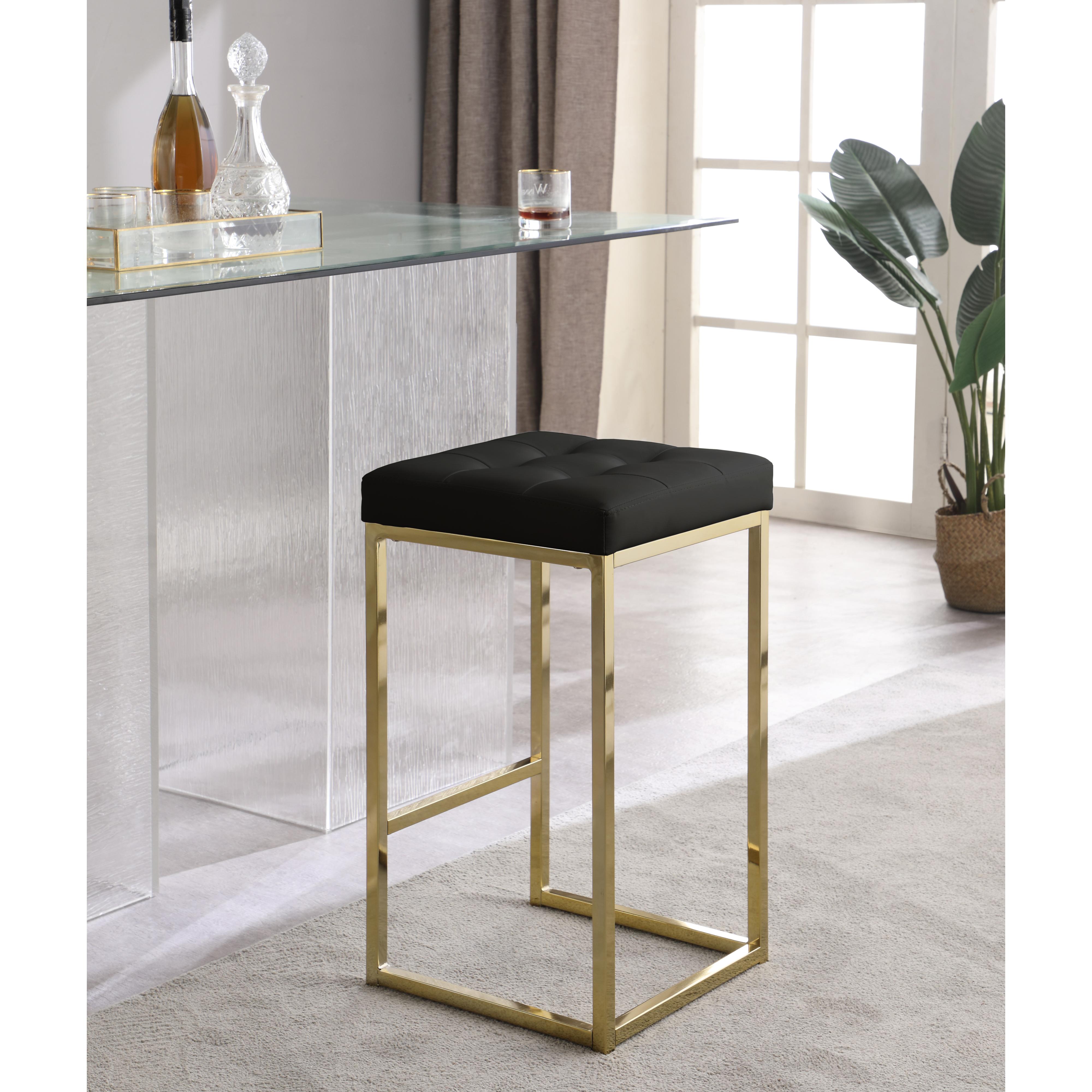 Meridian Nicola Black Vegan Leather Stool