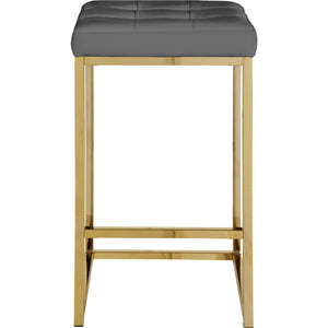Meridian Nicola Grey Vegan Leather Stool