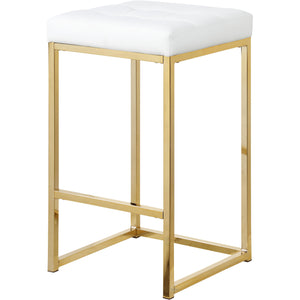 Meridian Nicola White Vegan Leather Stool
