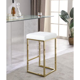 Meridian Nicola White Vegan Leather Stool
