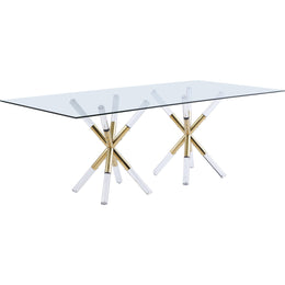 Meridian Mercury Acrylic/Gold Dining Table