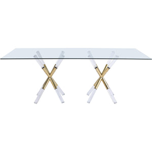 Meridian Mercury Acrylic/Gold Dining Table