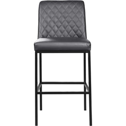 Meridian Bryce Grey Vegan Leather Stool