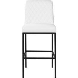 Meridian Bryce White Vegan Leather Stool