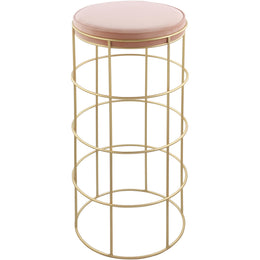 Meridian Rebar Pink Velvet Bar Stool
