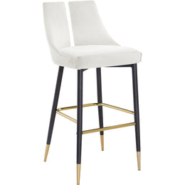 Meridian Sleek Cream Velvet Stool