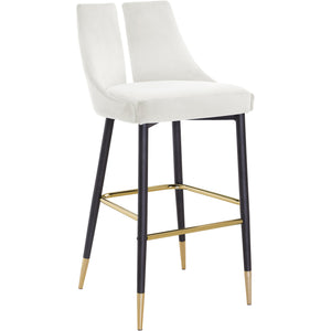 Meridian Sleek Cream Velvet Stool