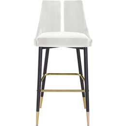 Meridian Sleek Cream Velvet Stool