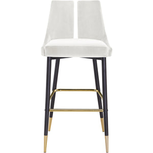 Meridian Sleek Cream Velvet Stool