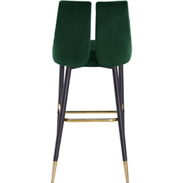 Meridian Sleek Green Velvet Stool