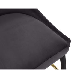 Meridian Sleek Grey Velvet Stool