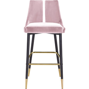 Meridian Sleek Pink Velvet Stool