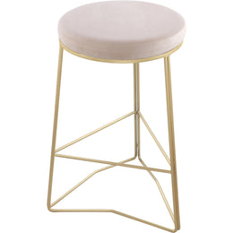 Meridian Tres Cream Velvet Counter Stool