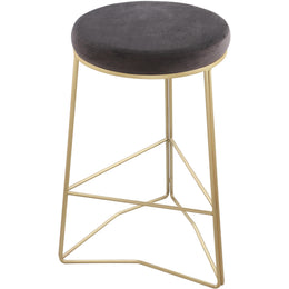 Meridian Tres Grey Velvet Counter Stool