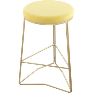 Meridian Tres Yellow Velvet Counter Stool