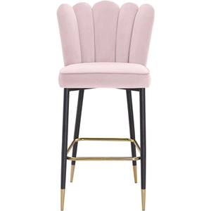 Meridian Lily Pink Velvet Stool
