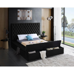 Meridian Bliss Black Velvet Full Bed (3 Boxes)