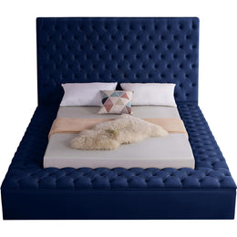 Meridian Bliss Navy Velvet King Bed (3 Boxes)