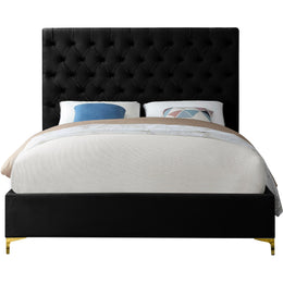 Meridian Cruz Black Velvet Full Bed