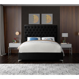 Meridian Cruz Black Velvet Full Bed