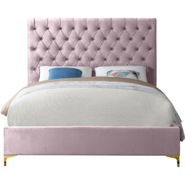 Meridian Cruz Pink Velvet Full Bed