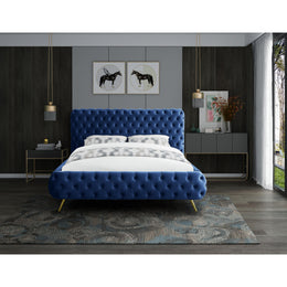 Meridian Delano Navy Velvet King Bed