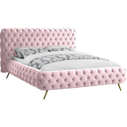 Meridian Delano Pink Velvet Queen Bed