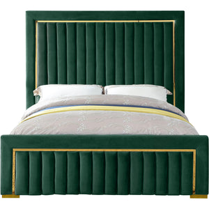 Meridian Dolce Green Velvet King Bed (3 Boxes)