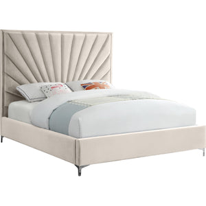 Meridian Eclipse Cream Velvet Full Bed