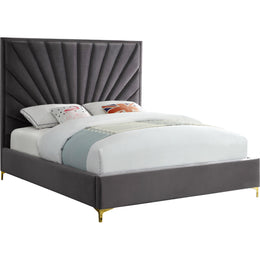 Meridian Eclipse Grey Velvet Full Bed