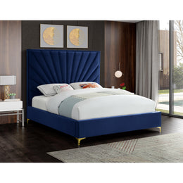 Meridian Eclipse Navy Velvet Full Bed