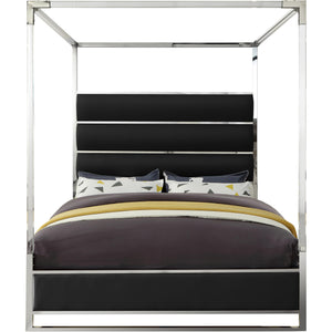 Meridian Encore Black Vegan Leather King Bed (4 Boxes)