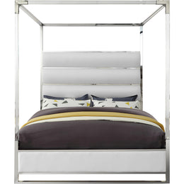 Meridian Encore White Vegan Leather King Bed (4 Boxes)