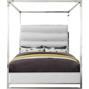 Meridian Encore White Vegan Leather King Bed (4 Boxes)