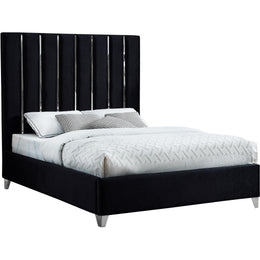 Meridian Enzo Black Velvet Full Bed