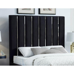 Meridian Enzo Black Velvet Full Bed