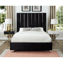 Meridian Enzo Black Velvet Full Bed