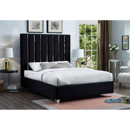 Meridian Enzo Black Velvet Full Bed