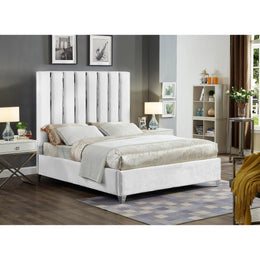 Meridian Enzo White Velvet Full Bed