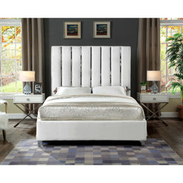 Meridian Enzo White Velvet Full Bed