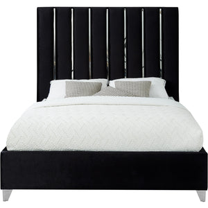 Meridian Enzo Black Velvet King Bed