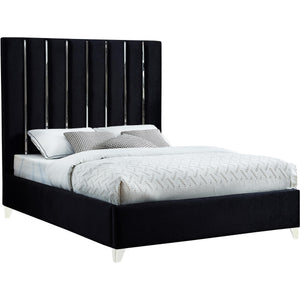 Meridian Enzo Black Velvet Queen Bed