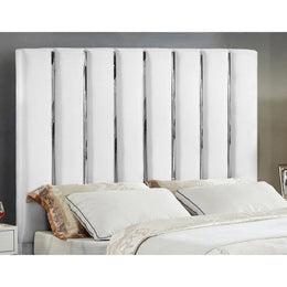 Meridian Enzo White Velvet Queen Bed