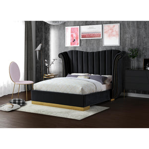 Meridian Flora Black Velvet King Bed (3 Boxes)