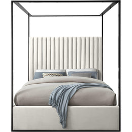 Meridian Jax Cream Velvet King Bed