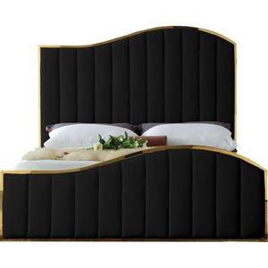 Meridian Jolie Black Velvet King Bed (3 Boxes)